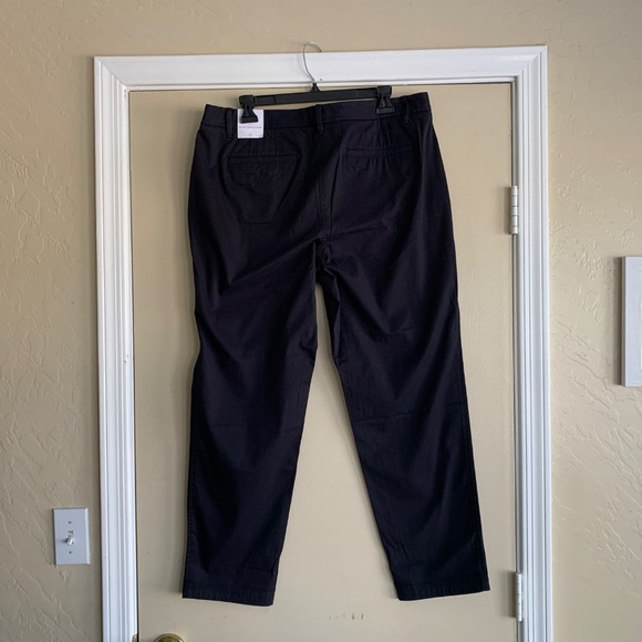Talbots Relaxed Chino Black Pants Sz.12 Relaxed Leg Ankle Length Below Waist New - Picture 6 of 9